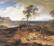 Joseph Anton Koch Stormy Landscape with Returning Rider (mk10) Spain oil painting artist